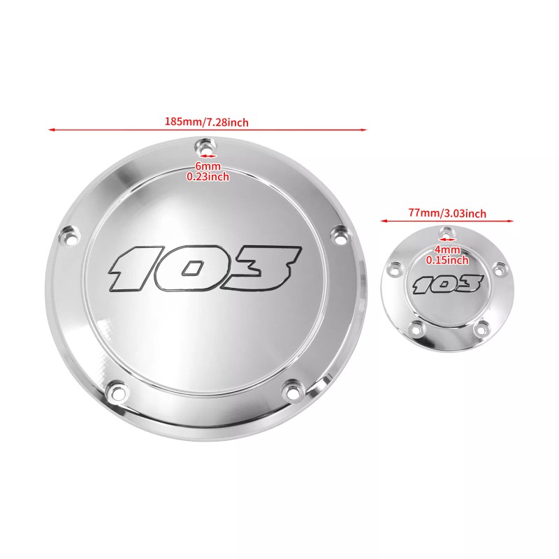 YHMTIVTU Chrome 103 Derby Timing Timer Cover For Harley Touring