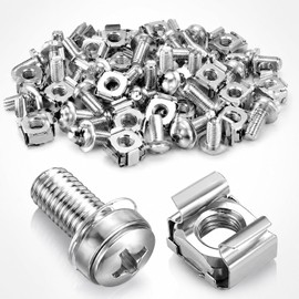 DILUSILK M6 Cage Nuts and Screws Set for Server Rack Mounting