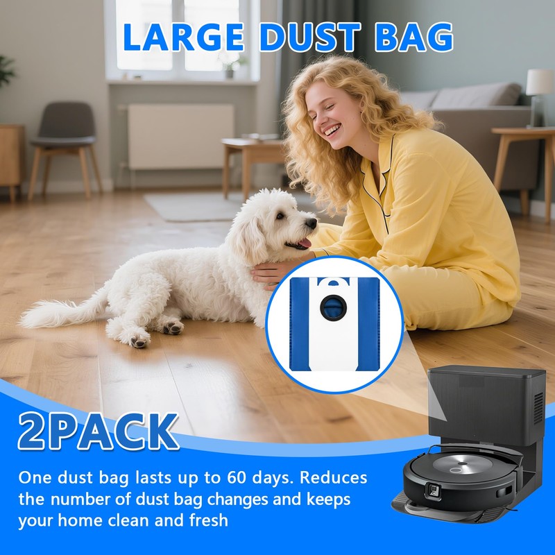 SunDiss 2 Pack 6L Disposable Dust Bag Compatible with bObsweep