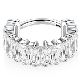 hengkaixuan 18G Huggie Earrings Hinged Segment 316L Surgical Steel Small Hoop Earrings Shell Cartilage Earrings with Outward Facing Wide Dome Surface 10mm 12mm, Metal