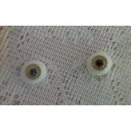 DOLL EYES - GLASS FLAT OVAL - 6MM - HAZEL