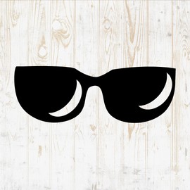 6 in Sunglasses Sticker - Vinyl Decal for Wall Bottle Phone Car Home Bike Laptop Silhouette - Eyeglasses Frame Retro Aviator DWSV4169
