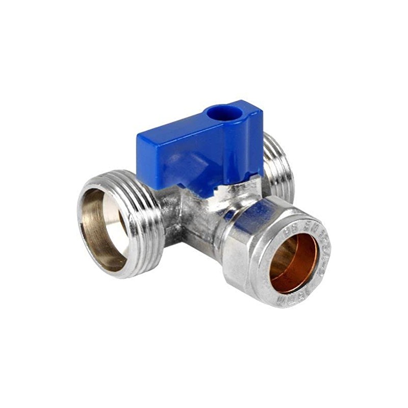 Merriway BH04506 15 mm Dual Appliance Valve - Chrome