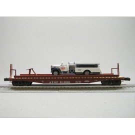 Big Dogz Designs Santa FE 50' Flat CAR w/FIRE Truck #91090 O Gauge 2226270 New