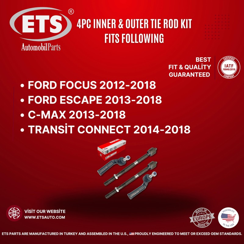 ETS 4Pc Inner Outer Tie Rod End Kit ES800954, ES800955,