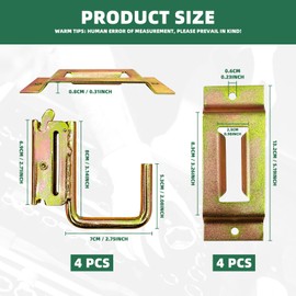 soujkooy 8 Pcs E Track Hooks and Single Slots Set, Heavy Duty E-Track J Hooks Etrack Rail X-Track Steel Hanger, Spring Fitting E Track Tie Down Accessories for Enclosed Trailer, Cargo Van