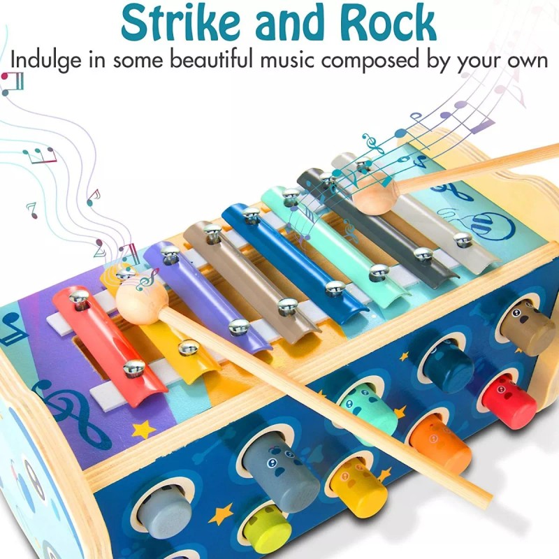 Kidwill Juguete De Madera Para Martillar 3 En 1 Montessori