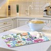 Floral Birds Dish Drying Mat for Kitchen Spring Globe Daisy