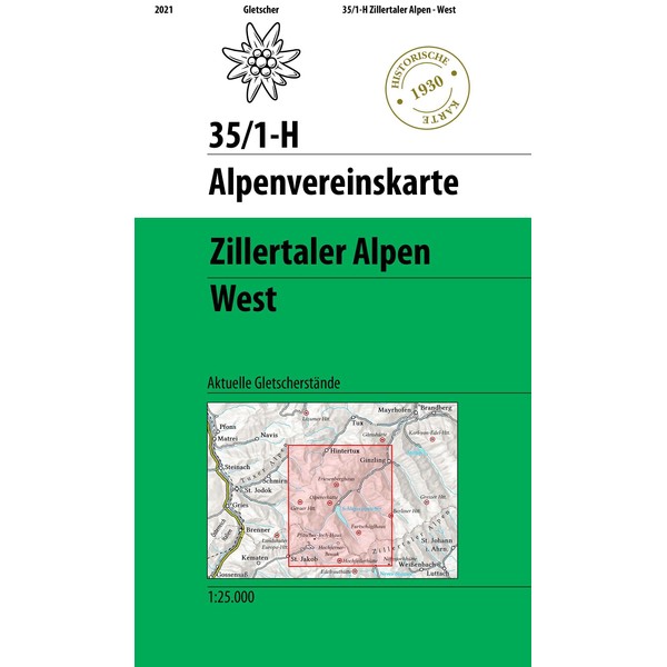Zillertaler Alpen West - Historische Karte: Topographische Karte 1:25.000 mit