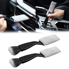 Detailing Brush Car 2 in 1, 2 Pieces Car Cleaning Brush Set with Double Head Car Cleaning Inner Dust Brush Car Cleaning Brush Car Clean Interior for Cleaning Air Vent (B)
