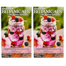 (Pack of 2) Botanicals Cold Water Infusion Blackberry Raspberry Hibiscus Tea Bags, Herbal Infusion, Caffeine Free, 18 Count each (Total:36 Count)