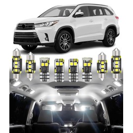 BMT xms Car Interior LED Light Replacement for Toyota Highlander 2014-2019,6000K Super Bright Interior Light Bulbs Package, 13pcs