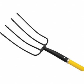PRO SOURCE 4-Tine Spading Fork with 48" Straight Fiberglass Handle, 12-3/4" Steel Tines