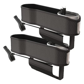 Organizador de relleno de espacio para asientos de coche con soporte para tazas, organizador de asientos delanteros de coche con 2 puertos USB,...    