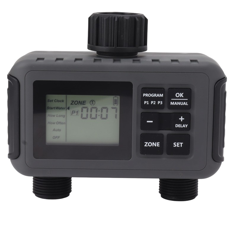 Sprinkler Timer 2 Zone Water Timer Programmable Rain Delay Manual