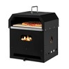 Giantex 4-in-1 Outdoor Pizza Oven, Wood Fired 2-Layer Pizza Maker