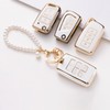 CARFRULTER for Lexus Key Fob Cover with Pearl Car Keychain,