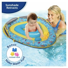 SwimSchool Swim School Grow-with-Me Baby boat 6-24 Months UPF 50+ canopy  3 toys included