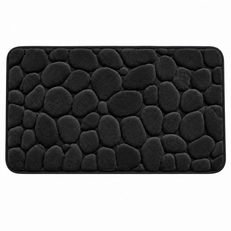 3D Cobblestone Embossed Bathroom Mat Quick Dry Absorbent Floor Rug