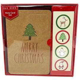 LBC MERRY CHRISTMAS Note Card Set of 12 Cards, 13 Envelopes and 12 Stickers DOUBLE MEGA BUNDLE RENGISED