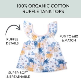 HonestBaby 5 Pack Flutter T-Shirts, Maui Floral, 3-6 Months