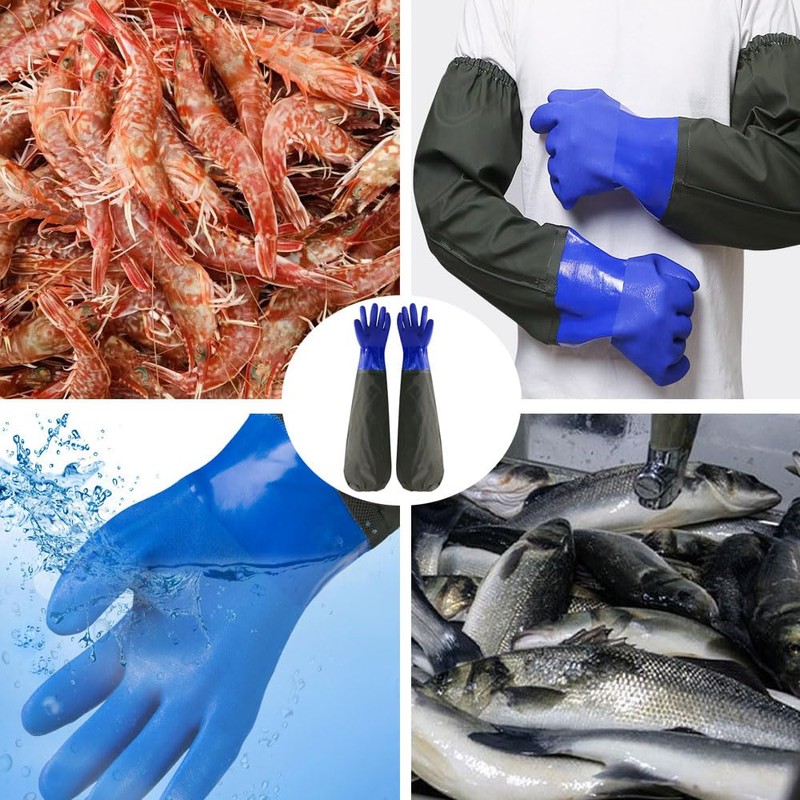 Changyeah Rubber Waterproof Gloves,Safety Work Gloves,Textured Fingertips Gloves,for Painting, Chemical