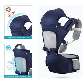 SOMITO Baby Carrier Newborn to Toddler with 6-in-1 Ergonomic Hip Support Seat - Blue
