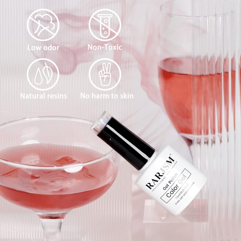 RARJSM Light Pink Pearl Gel Nail Polish Pearlescent Shell Purple