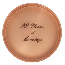 Keen Cactus Engraved Copper Bowl, 22nd Wedding Anniversary, 22 Years of Marriage, Gift for Husband, Wife, Couple