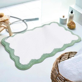 Zeeinx Non Slip Bath Mats - Irregular Shape Cute Microfiber Absorbent Bath Rugs - Funny Bathroom Decor - Machine Washable Floor Mats for Tub Shower 20'x32'