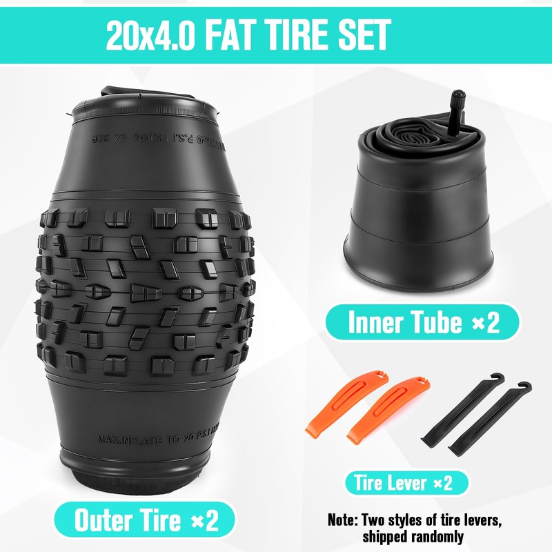 SZLYYDS 20/26x4.0 Fat Bike Tires and Tubes for Ebike
