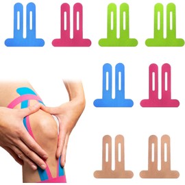 8-Pack Knee Tape for Muscle Support – Waterproof Kinesiology Tape for Knee Pain, Sports Injury Recovery, Athletic Muscle Therapy, Pre-Cut Elastic Strips for Workout, Training, Physiotherapy