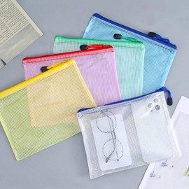 A5 10Pcs File Folder Plastic Wallets Zip Lock Bags Document Wallet File Zipper Bags for Office Home School Supplies