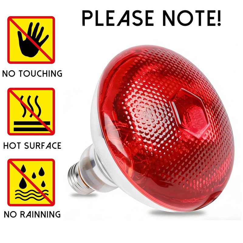 JZAHYUK 150W Chicken Heat Lamp Bulbs, Infrared Heat Lamp for
