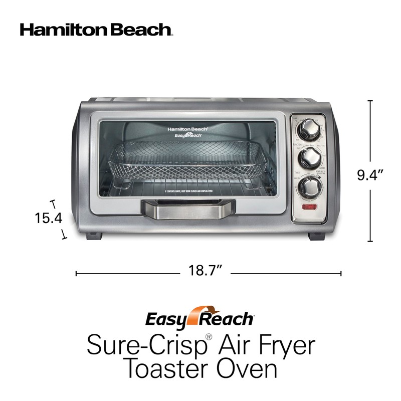 Hamilton Beach Air Fryer Toaster Oven Combo with Large Capacity,