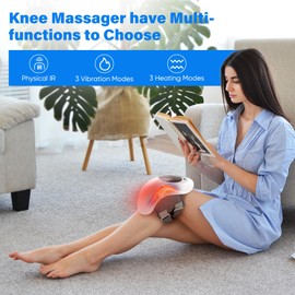 Jargrovs Knee Massager, Wireless Knee Massager with Multifunctional Display, Portable Infrared Knee Massager, Physioknee-Therapiegerät zur Linderung von Knieschmerzen mit einstellbarer Temperatur