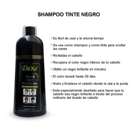 Shampoo Para Canas Con Tinte Para Cabello Color Negro 2 En 1