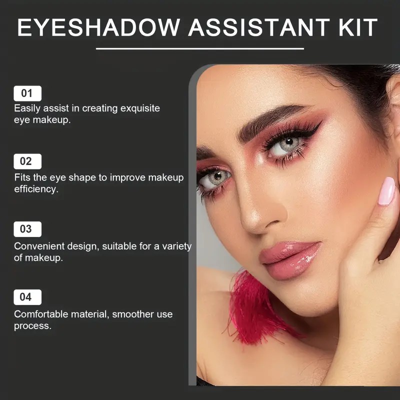 3-Piece Eye Makeup Template Kit with 2 Eyeshadow Brushes and