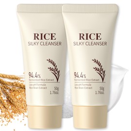 2 Stück Rice Face Wash - Nährend Cleanser Gesicht - Gesichtsreinigung Mit Hyaluronsäure - Reinigungsschaum Gesicht für Alle Hauttypen - Porentiefe Reinigung, Glatte Haut,Ph-Balancing Face Cleanser