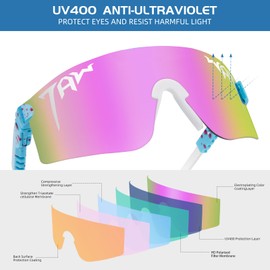 Wapreta Men and Women Baseball Pit Vipers Sunglasses Youth Fishing Golfing Mountaineering Riding Adjustable Polarized Sunglasses (A1)