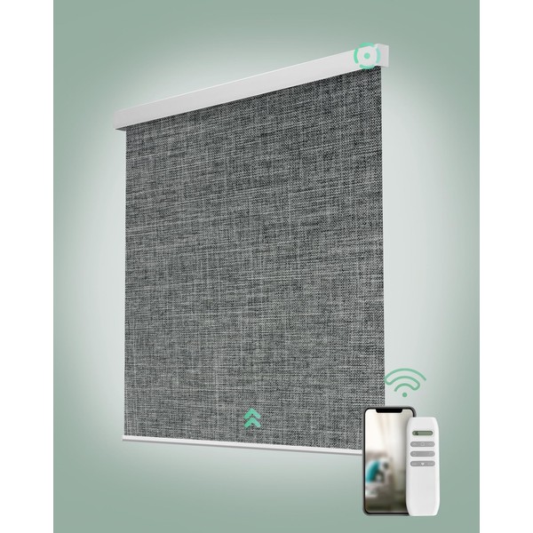 Yoolax Motorized Blinds, Blackout Remote Shades for Indoor Windows, Cordless
