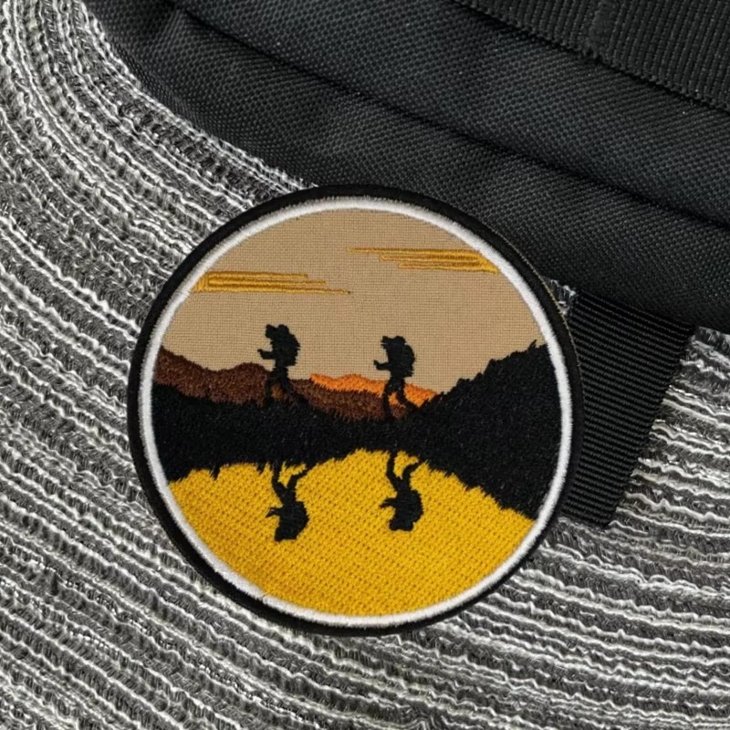 Hiking At Sunset Patches Combat Military Morale Embroidered Patch With
