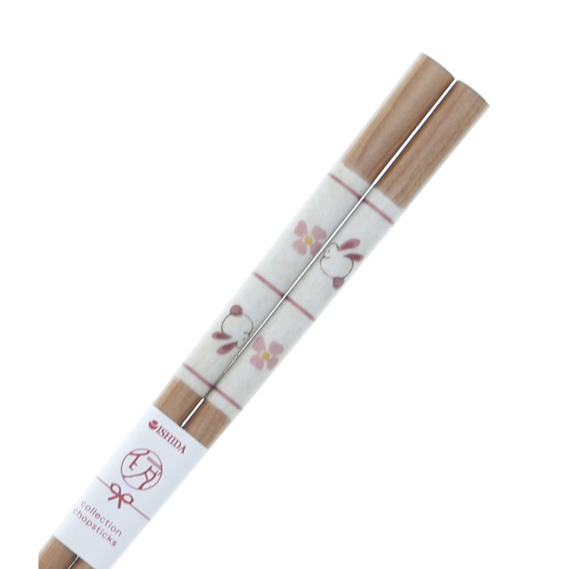 Chopsticks Tip, Rabbit, Wood (Natural Wood) Skidproof 20.5 cm