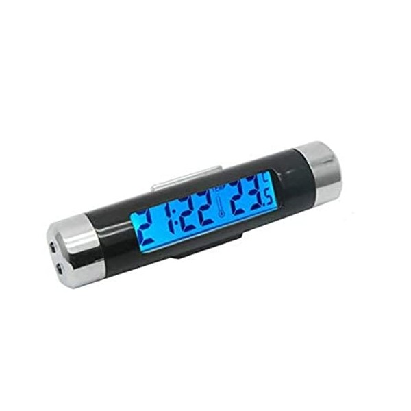 MACHSWON Car LCD Digital Temperature + Time Clock with Blue