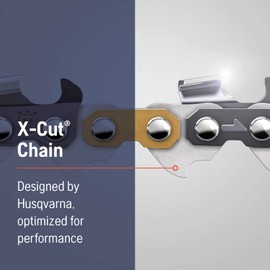 Husqvarna X-Cut SP33G 20 Inch Chainsaw Chain, .325" Pitch, .050" Gauge, 78 Drive Links, Pre-Stretched Chainsaw Blade Replacement with Superior Lubrication and Low Kickback, Gray