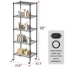 5 Tier Storage Shelves with Wheels, Heavy Duty Metal Garage