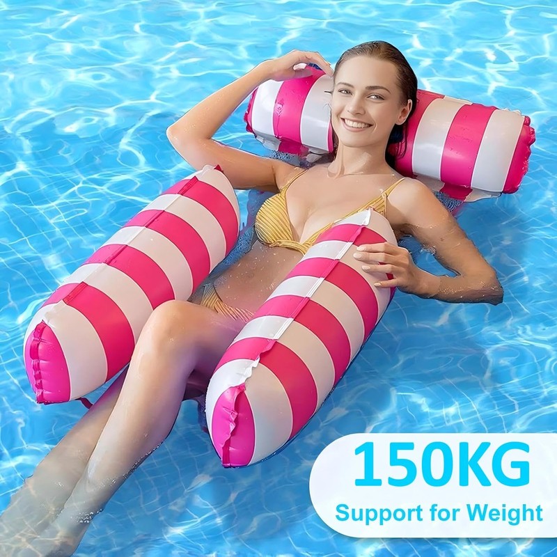 2Pack Inflatable Pool Floats Hammock,4 IN 1 Swimming Pool Float