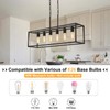 Boncoo 6 Light Black Chandeliers for Dining Room, Adjustable Height