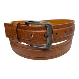 Men's Light Brown Leather Belt, 1.5" Width, Waist Sizes 28-48 inches (Medium 32" - 36")
