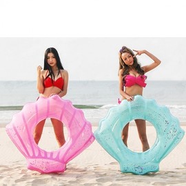 New Thick Adult Inflatable Shell Swimming Ring Life Seat lf68 Free Size/Blue+80X90cm 5ea